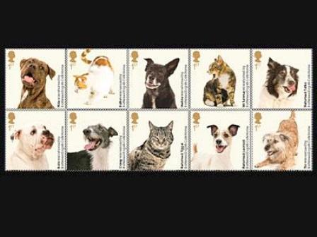 francobolli con cani e gatti