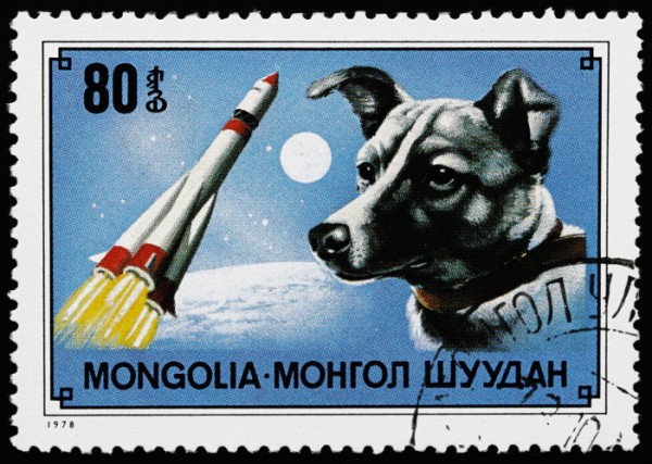 Francobollo di Laika, il cane inviato nello spazio