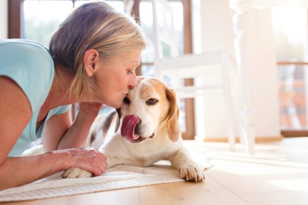 Senior woman with her dog